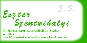 eszter szentmihalyi business card